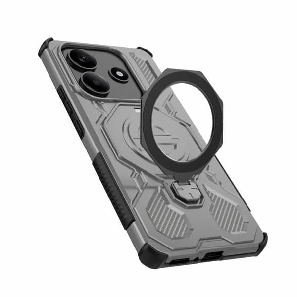 Redmi Note 14 5G J-20 - Solid Färg MagSafe Magnetisk TPU+PC Mobilskal Grå