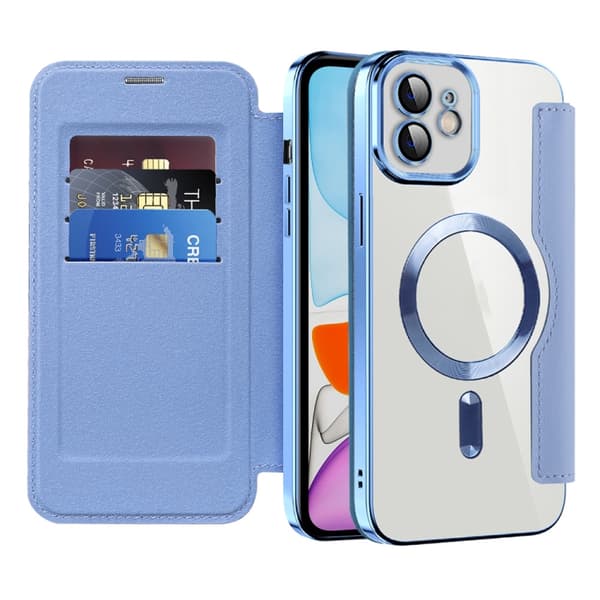 iPhone 18 Pro Max / iPhone 17 Pro Max Skal läderfodral med Magsafe RFID Antistöld Rhombus Rosa
