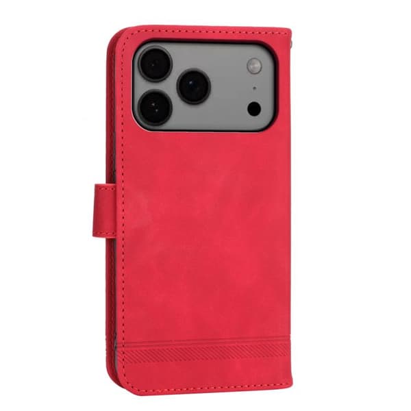 iPhone 18 Pro Max / iPhone 17 Pro Max Skal läderfodral Dierfeng Dream Line TPU Hybrid Röd