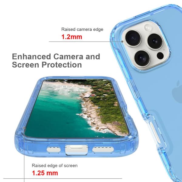 iPhone 16 Pro Max Shockproof Klar Gradient PC + TPU Skal Blå