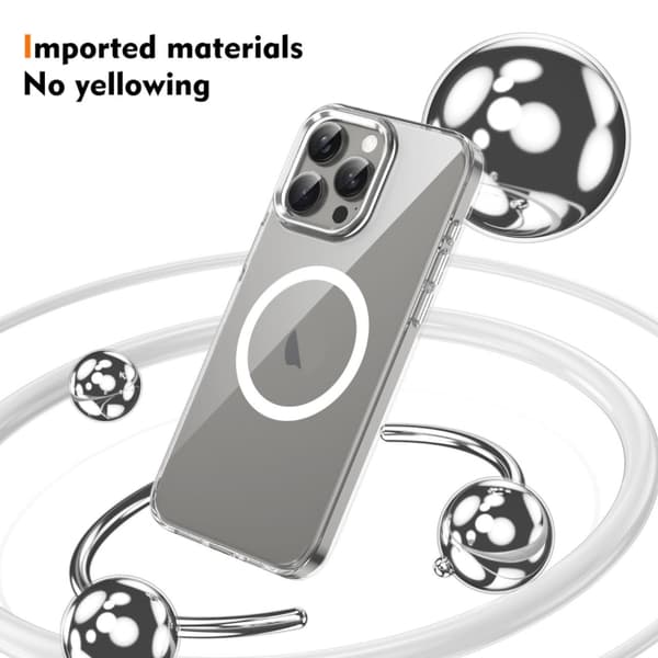 iPhone 16 Pro Max Ice Feel HD Transparent MagSafe PC Full Coverage Skal Vit