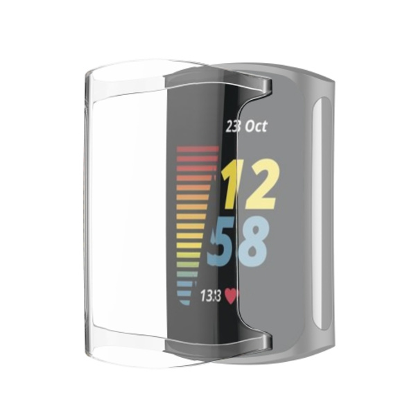 För Fitbit Charge 5 Full Coverage TPU galvanisering Case Transparent White