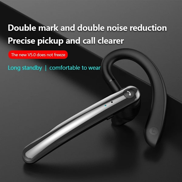 F990 Brusreducerande 180 Grader Fritt Roterande Hacke Bluetooth 5.0 Hörlurar Trådlösa Handsfree Business Stereo Hörlurar med Mikrofon Blå