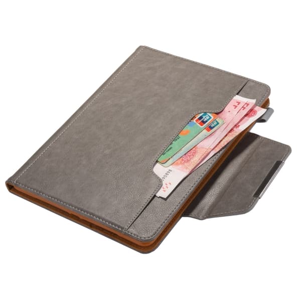 iPad Pro 11 2024 Skal med Solid Färg och Metallspänne i Läder Grå