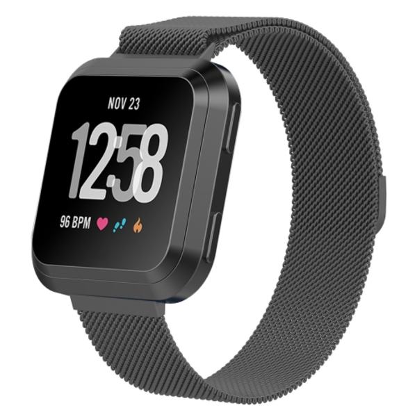 För Fitbit Versa 2 / Fitbit Versa / Fitbit Versa Lite Milanese watch , liten storlek: 2,3x22,5 cm Gray