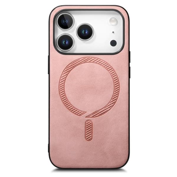 iPhone 18 Pro Max / iPhone 17 Pro Max Skal - Solid Color Retro Magsafe PU Rosa