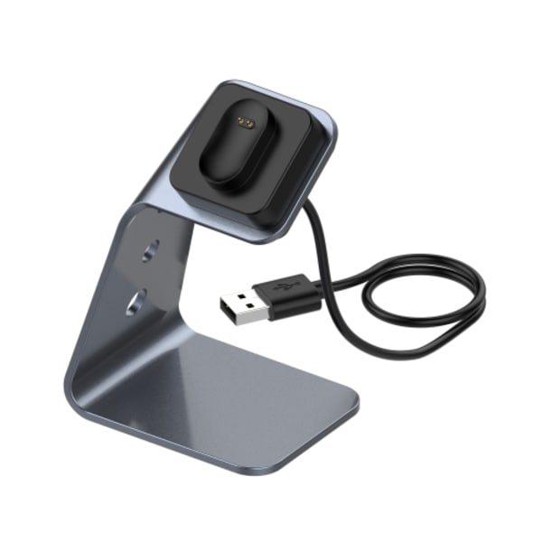 För Fitbit Inspire / Inspire HR / Ace 2 Universal laddare i aluminiumlegering med chipskydd, stöder snabbladdning Grey