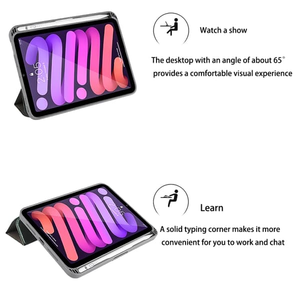 iPad mini 6 / mini 2024 Skal - Mutural Multi-fald Smart Läderfodral Blå