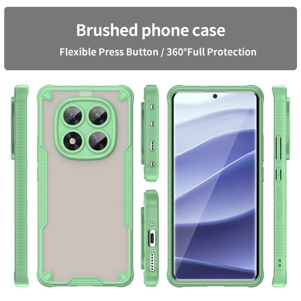 Redmi Note 14 Pro 5G - Armor Glaze PC Hybrid TPU Mobilskal Grön