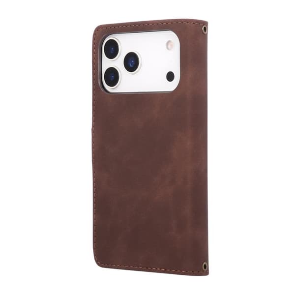 iPhone 18 Pro Max / iPhone 17 Pro Max Skal - läder med multifunktionell kortficka Kaffe
