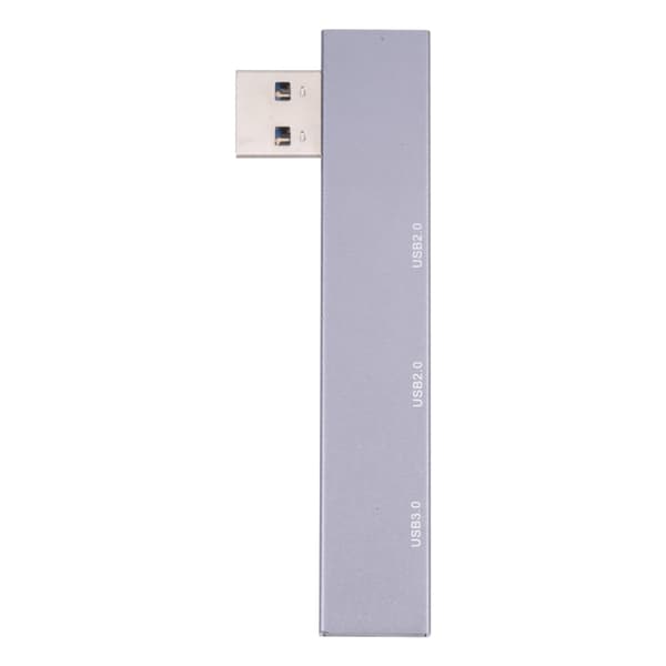 889R USB Hane till Dubbel USB 2.0 + USB 3.0 Honadapter (Silver) - SuperSpeed 5Gbps, Plug & Play