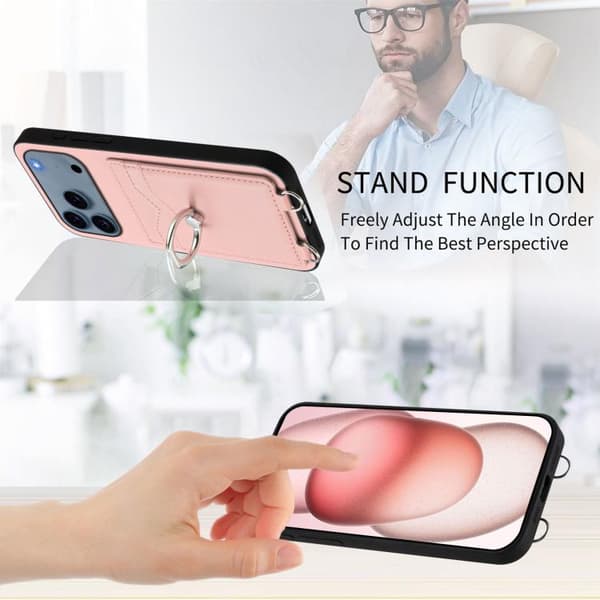 iPhone 18 Pro Max / iPhone 17 Pro Max Skal med R20 Ringkortshållare Rosa