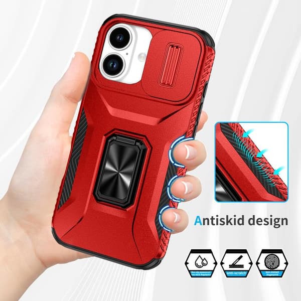 iPhone 17 Skal med Sliding Camshield Holder Röd