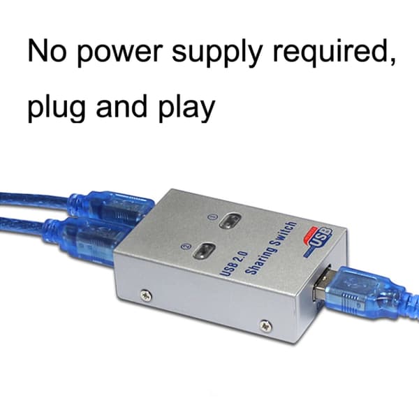 SW68 2-in-1 USB Printer Switcher - Manual Print Sharer for 2 Computers, Black