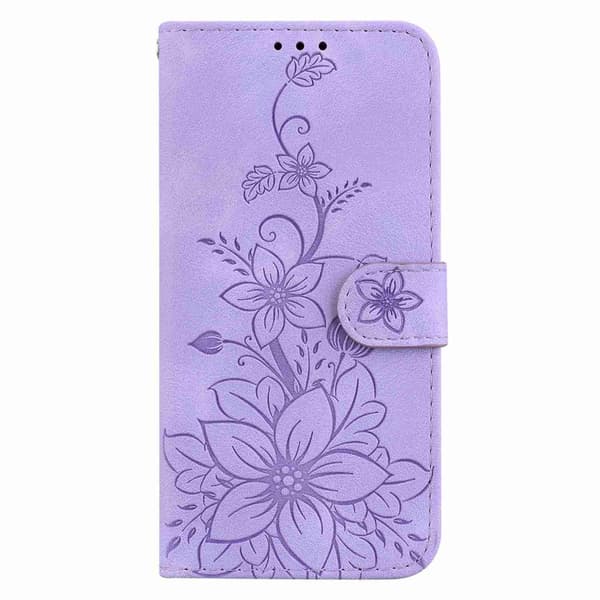 Redmi Note 14 Pro / Note 14 Pro+ 5G - Lily Prägling Läderfodral Purpur