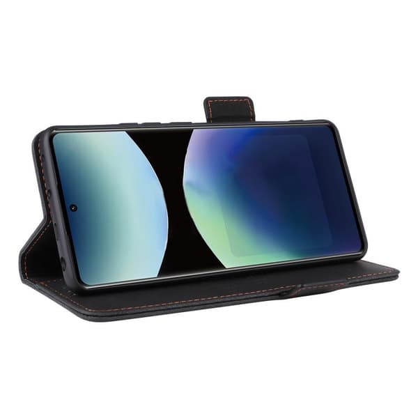 Redmi Note 14 Pro 4G - Magnetisk Låsfunktion Läderfodral Svart