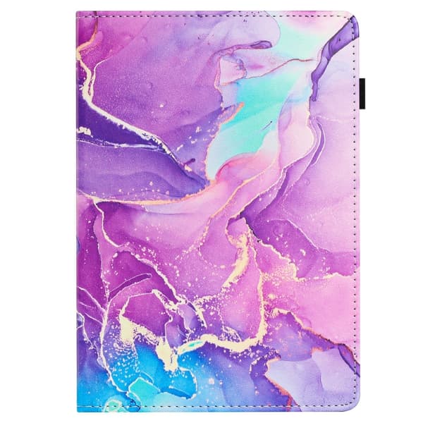 Samsung Galaxy Tab A9 / A11 Marble Litchi Läderfodral Lila