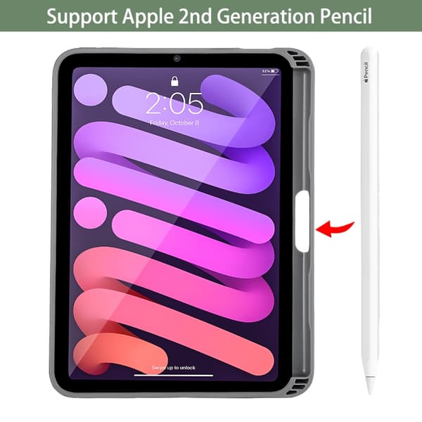 iPad mini 6 / mini 2024 Skal - Mutural Multi-fald Smart Läderfodral Blå