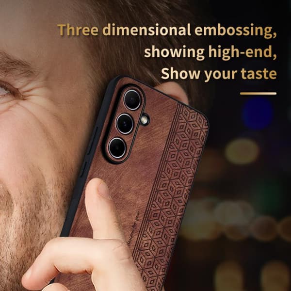 Samsung Galaxy A56 5G Skal med 3D Prägling Brun