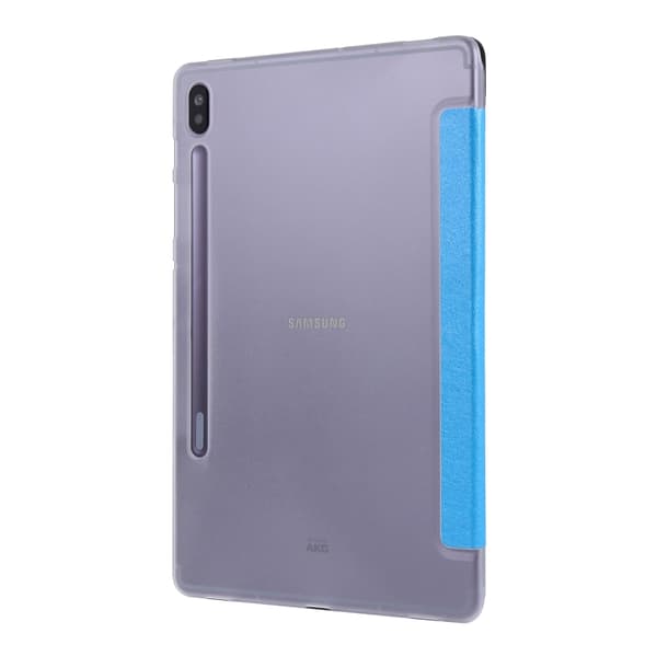 Samsung Galaxy Tab S8/S7 Silk Textur Flip Läderfodral Himmelblå