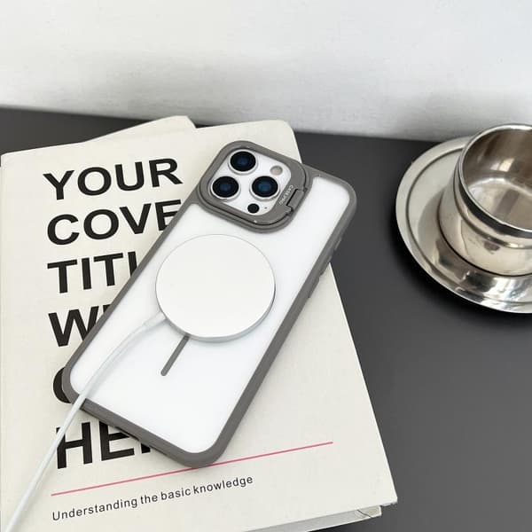 iPhone 16 Pro MagSafe Magnetisk Skal med PC Linshållare Blå