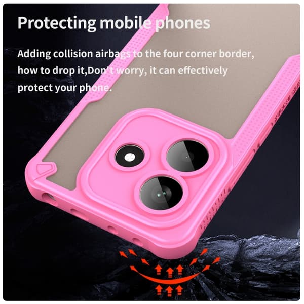 Redmi Note 14 5G - Armor Glaze PC Hybrid TPU Mobilskal Rosa