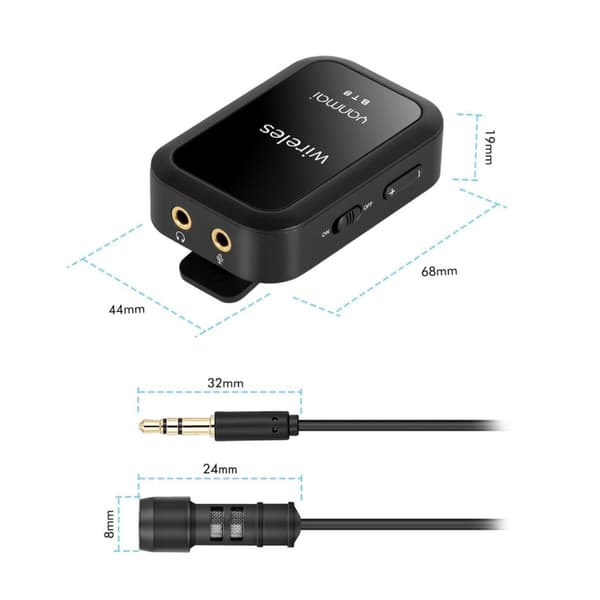 Yanmai BT8 Bluetooth trådlös mikrofon (svart)