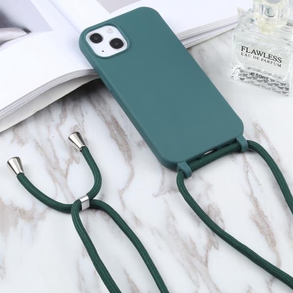 iPhone 17 Pro Max Skal - Candyfärger med Lanyard Mörkgrön