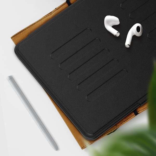 Samsung Galaxy Tab A9+ / A11+ magnetiskt läderfodral Svart