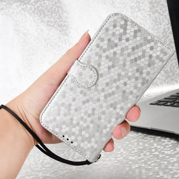 Redmi Note 14 Pro 4G - Mobilfodral i honungskaka-textur av läder Silver