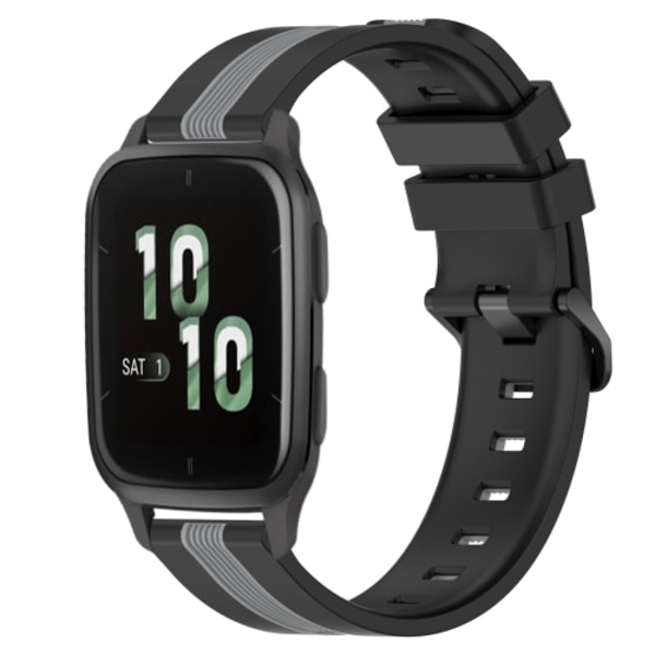 För Garmin Forerunner Sq2 20 mm vertikalt tvåfärgat watch Black-Grey