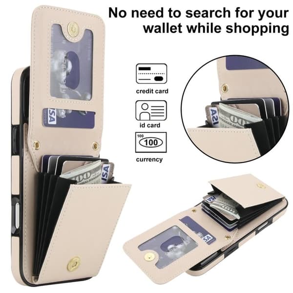 iPhone 17 Pro Rhombisk Kortväska RFID Skal Vit