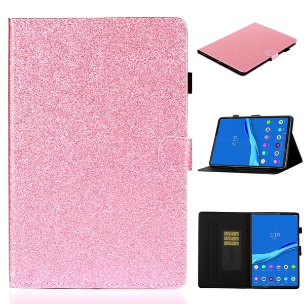 Samsung Galaxy Tab A8 10.5 (2021) Glitter Läderfodral Rosa