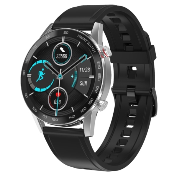 1,3 tums pekskärm Dual-mode Bluetooth Smart Watch Silikonrem i silver