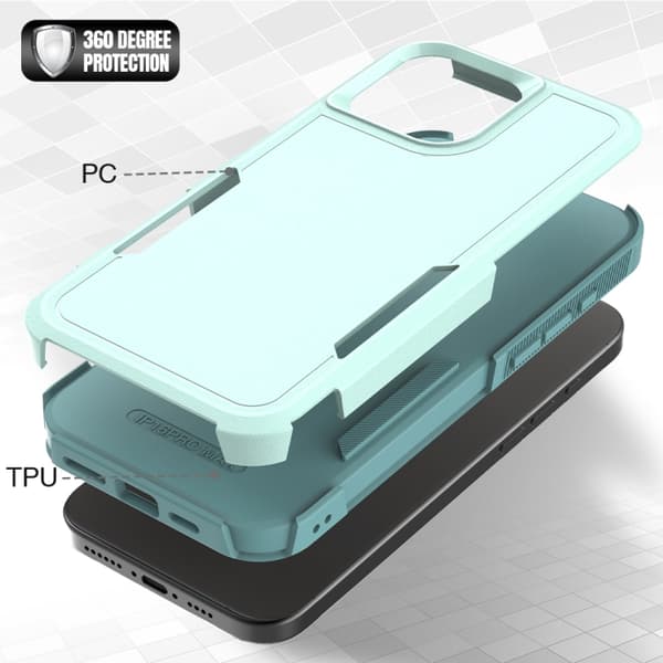 iPhone 16 Pro Max 2 1 PC + TPU Skal Ljusgrön