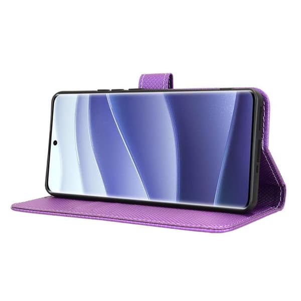 Redmi Note 14 Pro+ 5G - Diamanttexturerat Läderfodral Purpur
