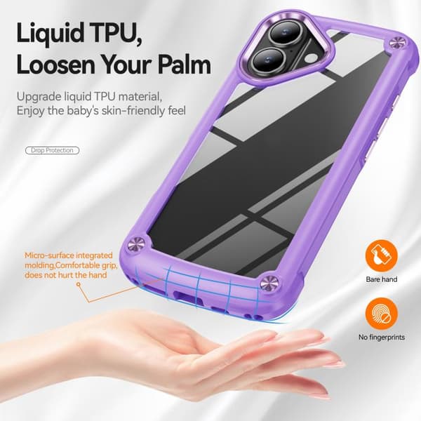 iPhone 17 Skal med TPU + PC Linsskydd Purpur