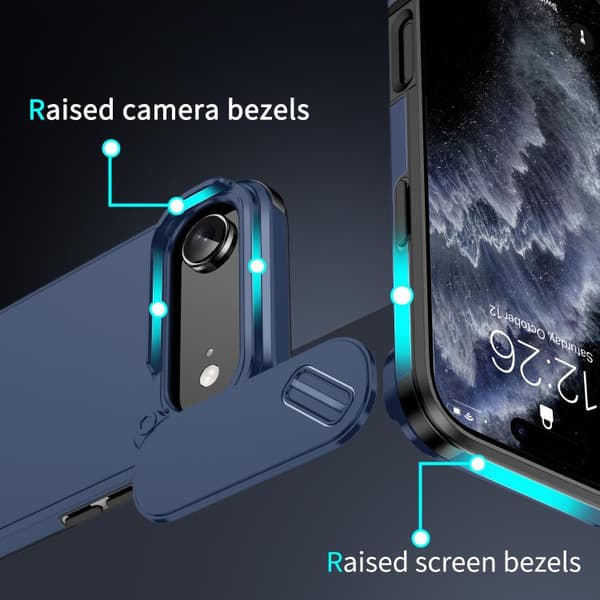 iPhone 17 Air Skal med Sliding Camshield TPU + PC Blå
