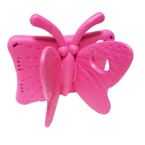 iPad mini 6 / mini 2024 Skal med Butterfly Bracket EVA Stötsäker Design Rosröd