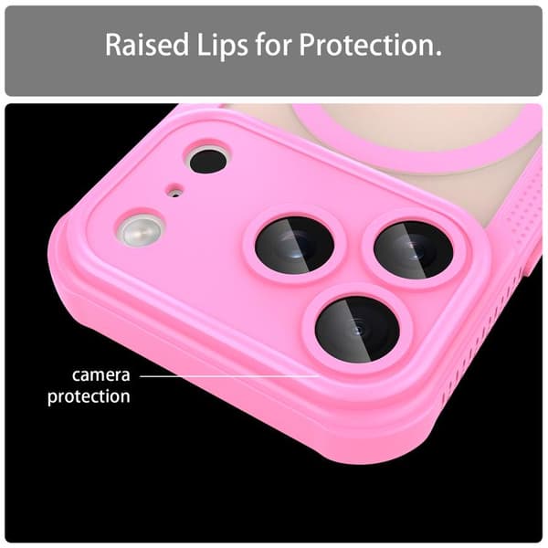 iPhone 17 Pro Skal med Armor Glaze MagSafe Magnetisk Rosa