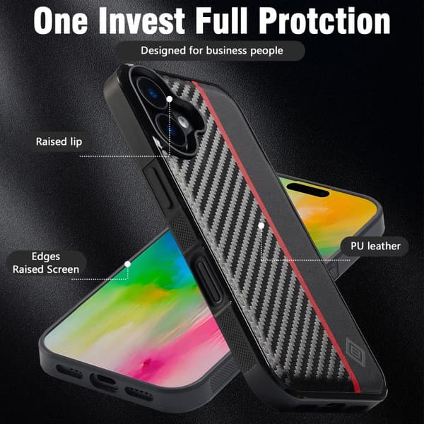 iPhone 17 Skal - kolfibertextur, 3 - 1 Stötsäker
