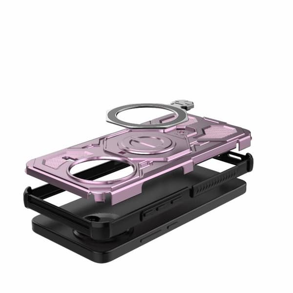 Redmi K80 J-20 - Solid Färgad MagSafe Magnetisk TPU+PC Mobilskal Rosa