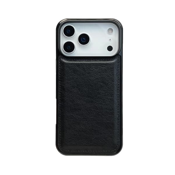 iPhone 18 Pro Max / iPhone 17 Pro Max Skal - äkta läder med textur Svart