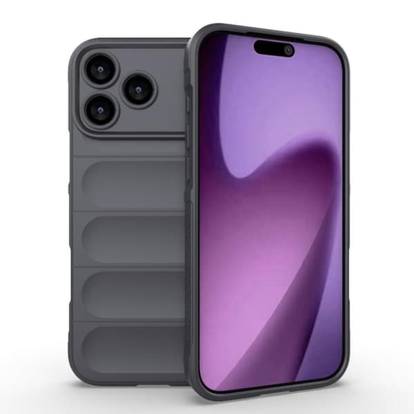 iPhone 18 Pro Max / iPhone 17 Pro Max Skal Magic Shield TPU + Flanell Mörkgrå