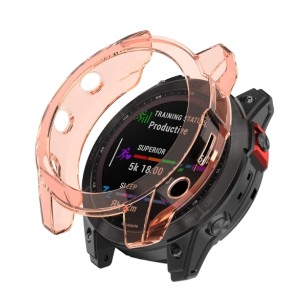 För Garmin Fenix ​​7X Shockproof TPU Soft Protective Case Pink