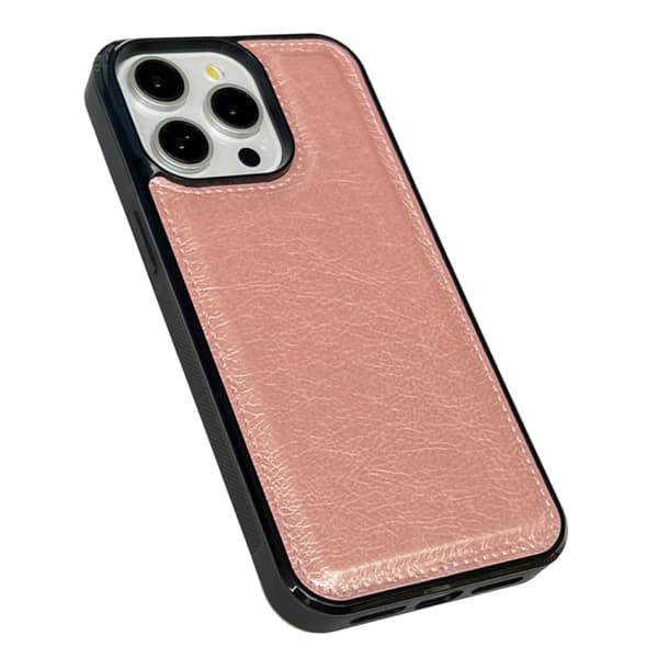 iPhone 16 Pro Cowhide Textur Skal - Elegant och Hållbar Mobilskydd Roséguld