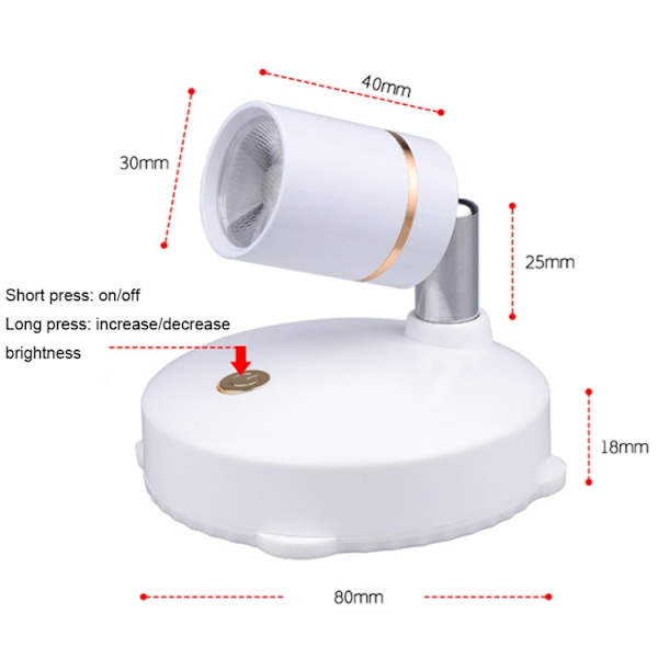 TL005 Batterityp skåp bakgrund vägg LED bländfri spotlights galleri dekorativa lampor med fjärrkontroll