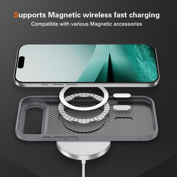 iPhone 17 Air Skal med Kolfiberstruktur och MagSafe Grå