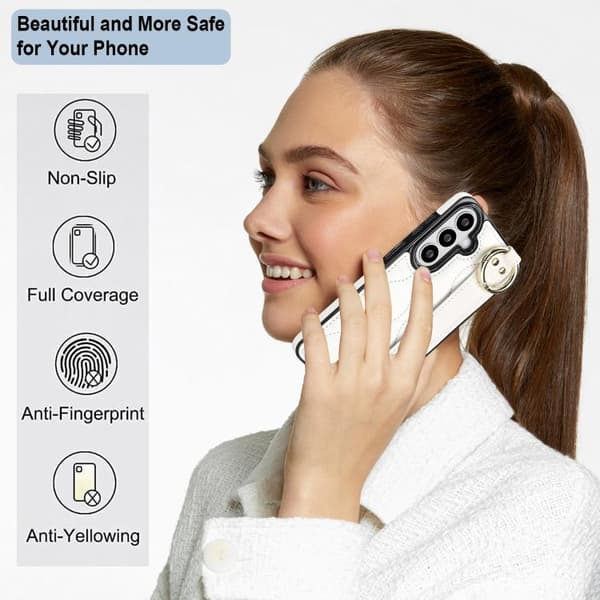 Samsung Galaxy S26+ / S26 Plus 5G Skal - Non-slip Full Coverage Fodral med Handledsrem Vit
