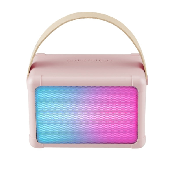 Bärbar RGB-belysningseffekt Bluetooth-högtalare Hem Mini Karaoke Audio, Stil: Högtalare(Rosa)